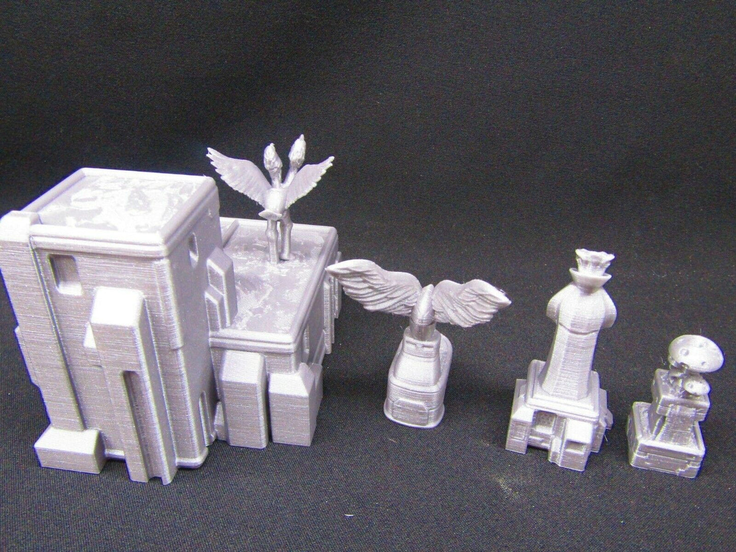 4pc Fountains and Statues Set Scenery Scatter Terrain 3D Printed Model 28/32mm