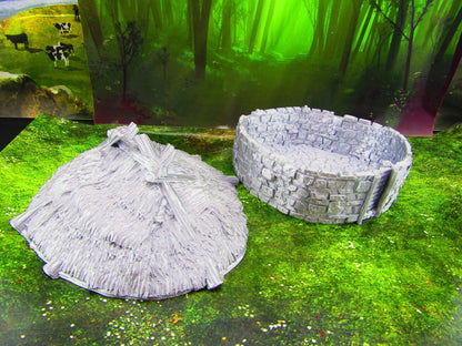 Modular Celtic Farm House Scatter Terrain Scenery Mini Miniature Model 28mm/32mm