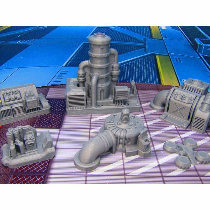 6 pc Spaceship Engine Room Mechanical