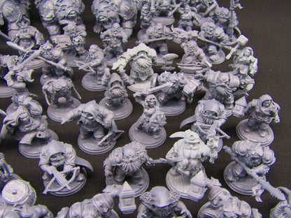 61pc Hold my Dwarf Set Mini Miniatures 3D Printed Player Characters NPC 28/32mm