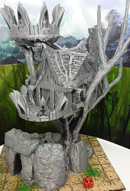 4 Piece Modular Elvish Treehouse Watchtower Tree Fort Scatter Terrain Scenery