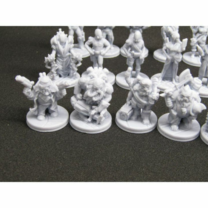 Sci Fi Mini Set 2 - 18 pc Humans, Dwarves, & Humanoids Miniatures Set 3D Printed