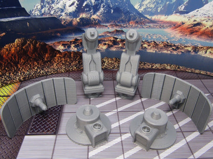 Pair of Satellite Relay Dishes Scatter Terrain Scenery Miniature 3D Printed