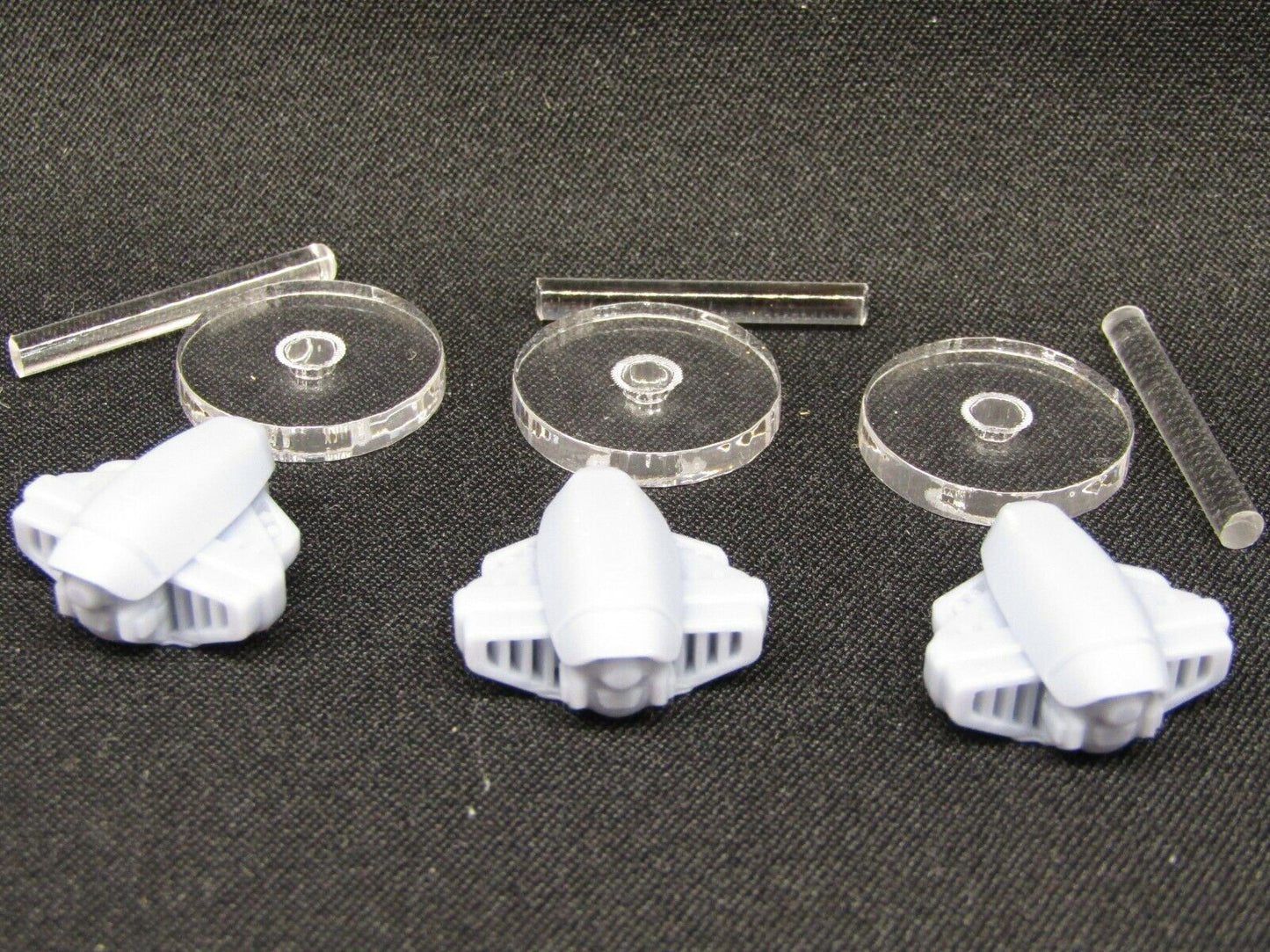 Lot of 3 Scout Drones w/ Flight Stands Mini Miniature 3D Printed Figure Model