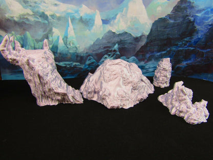 Buried Ruined Ancient Statue w/ Cairn Stone Scatter Terrain Scenery 3D Printed