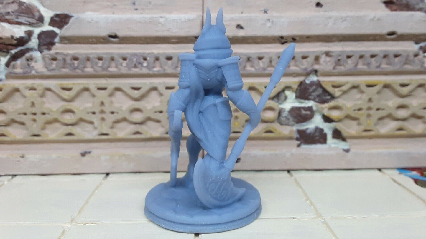 Egyptian Anubis Warrior W/ Poleaxe Mini Miniature Figure D&D 3D Printed Resin