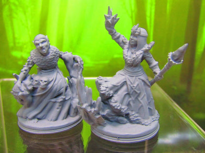 Pair of Witches Good Witch and Bad Witch Set Mini Miniature 3D Printed Model