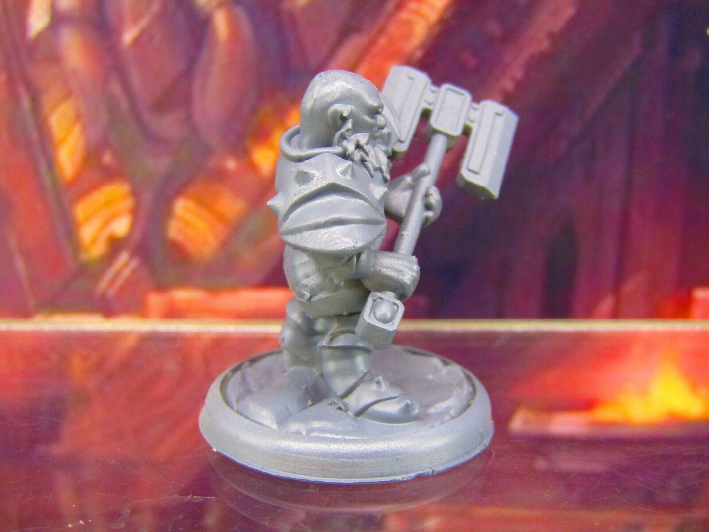 Gray Dwarf w/ Double Bladed Axe Mini Miniature Figure 3D Printed Model 28/32mm