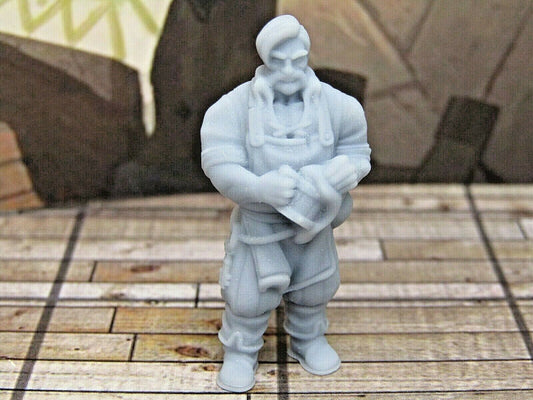 Bartender Barkeeper Tavern Owner Miniature Mini 3D Printed Resin Model 28/32mm
