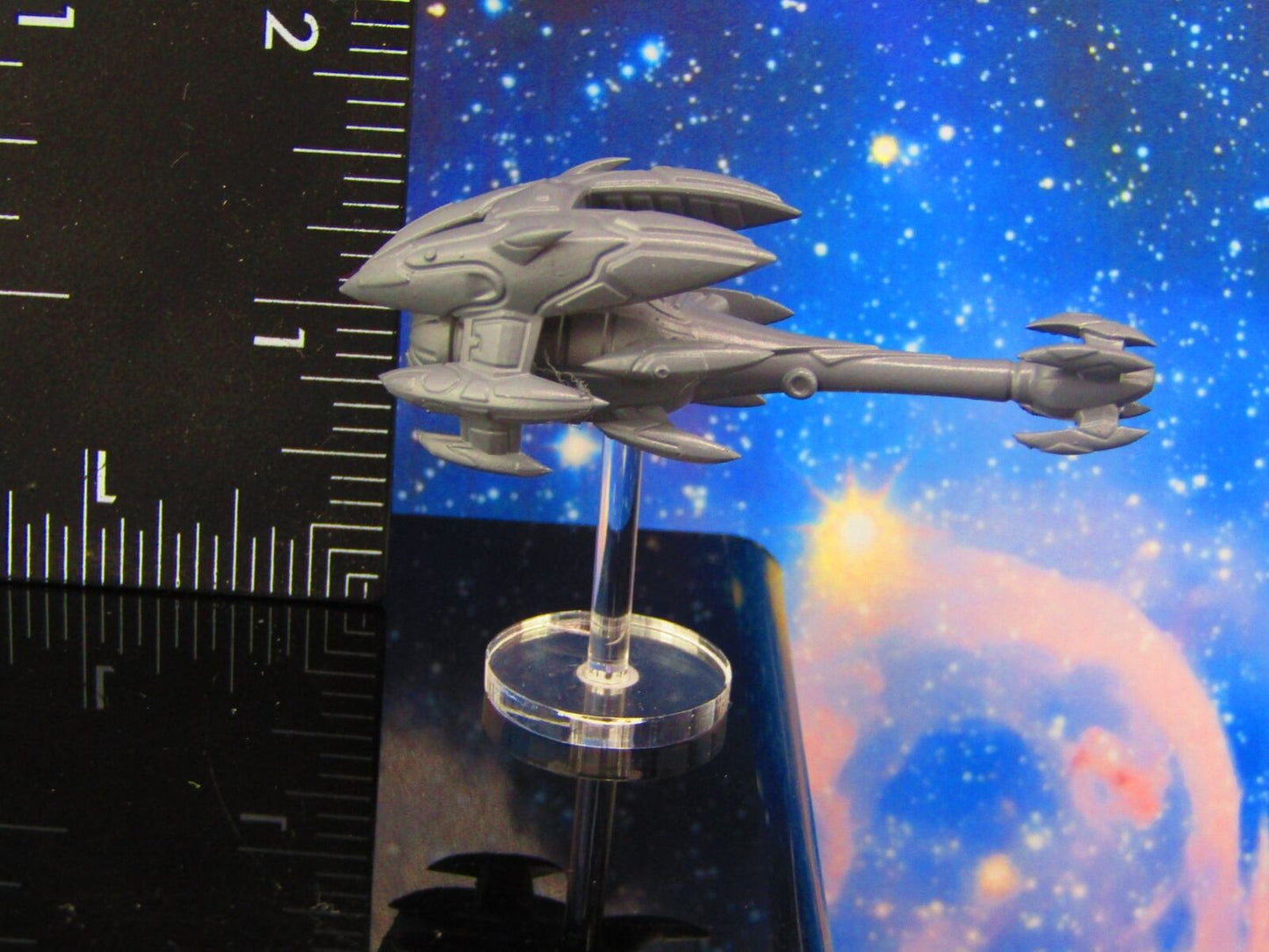 Kshellik Destroyer Ship Mass 3 W/ Flight Stand & Rod Astra Nebula Billion Suns