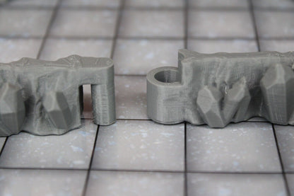 4pc Crystal Cavern Dungeonsticks Corner Curves Walls Map Tile Set Scenery D&D