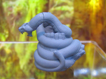 Large Man Eating Anaconda Python Deep Jungle Snake Mini Miniature 3D Printed