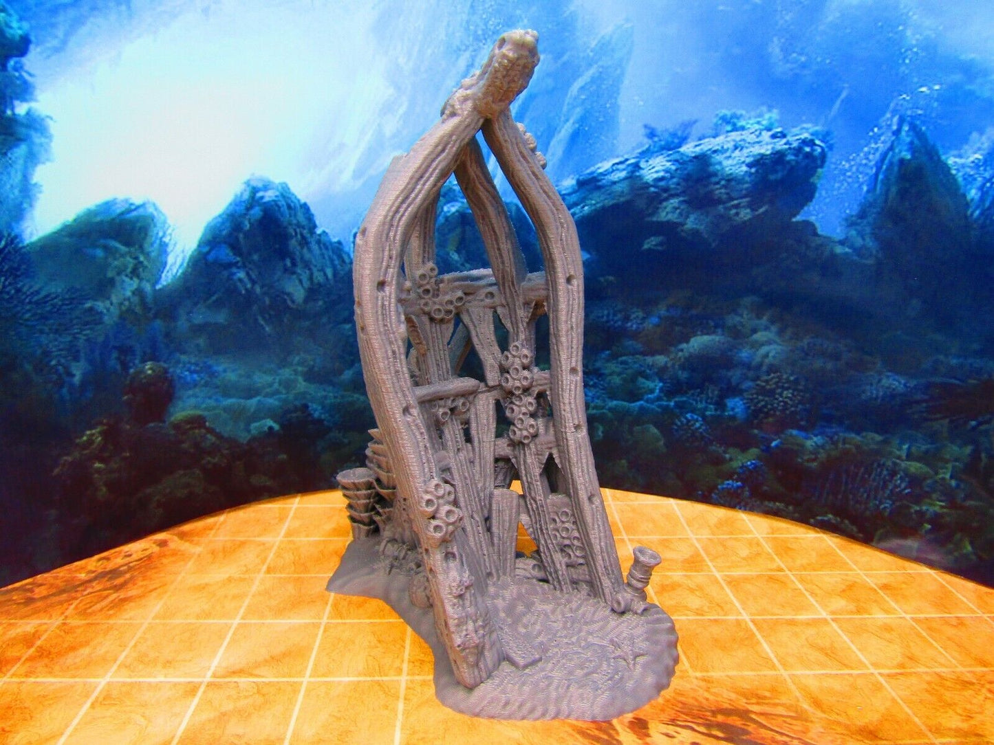 Underwater Sunken Ship Shipwreck 3D Printed Scatter Terrain Scenery