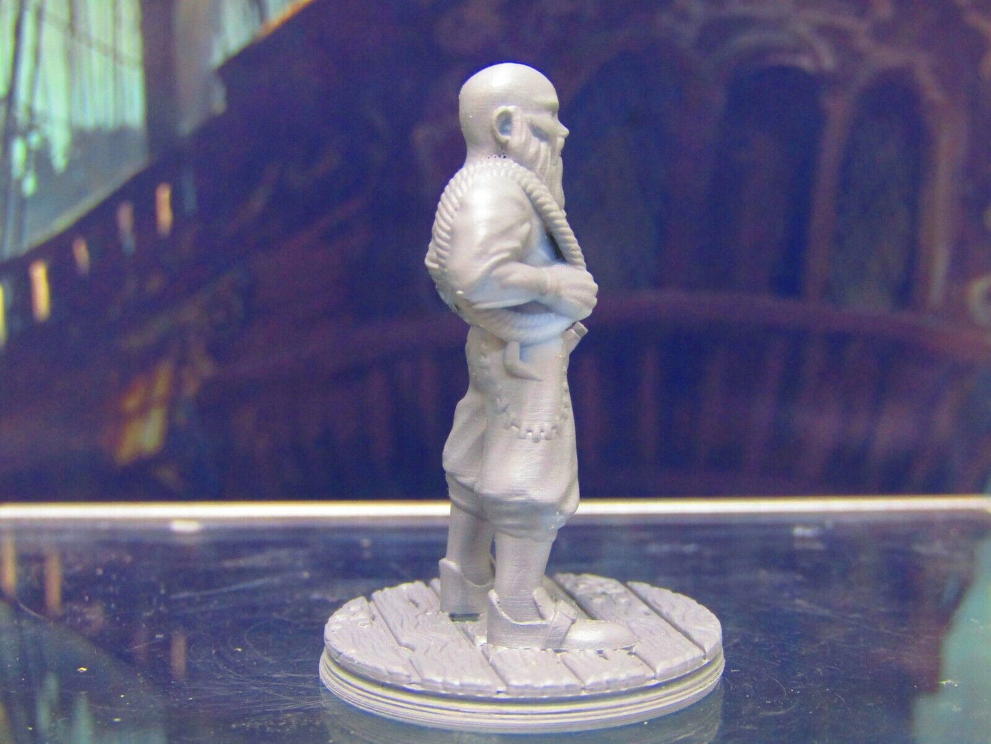 Bearded Human Pirate Crewman w/ Liquor Bottle Miniature Figure 3D Printed Model