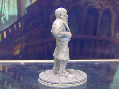 Bearded Human Pirate Crewman w/ Liquor Bottle Miniature Figure 3D Printed Model