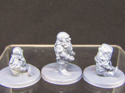 Imprisoned Dwarf Slaves Mini Miniature Figure 3D Printed Model 28/32mm Scale RPG