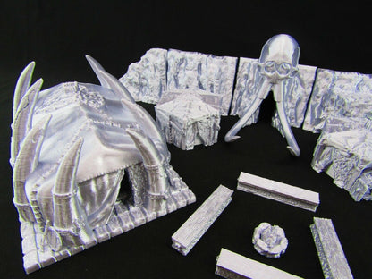 Barbarian Village Camp Set Scatter Terrain Scenery 3D Printed Mini Miniature