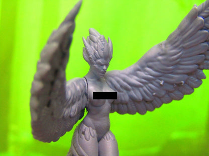Harpy Taking Flight + Nest - Monster Mini Miniature Figure 3D Printed Model
