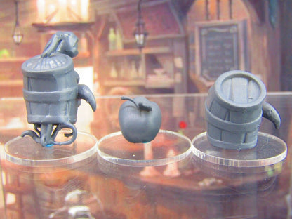 Mimic Barrels & Apple Loot Monsters Mini Miniature Figure 3D Printed Model