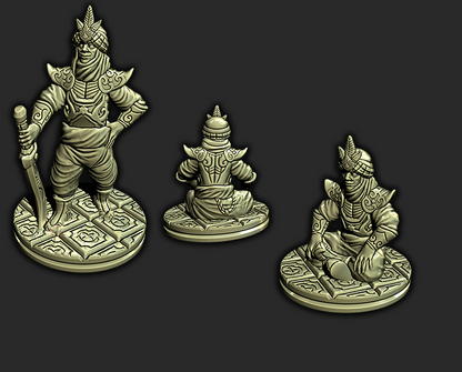Arabian King, Chancellor, Prince & Princess Mini Figure 28-32MM Resin 3D Printed