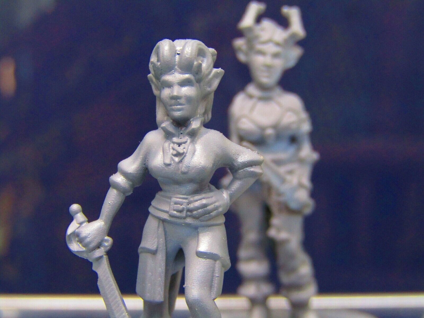 Demon Touched Female Pirate Pair Mini Miniature Figure 3D Printed Model 28/32mm