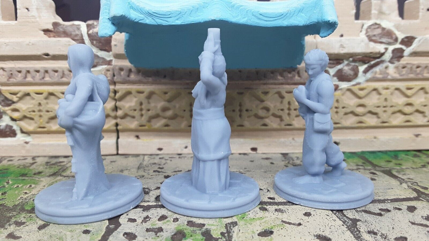 Market Patrons Villages Mini Miniatures Figure D&D Game 28-32MM 3D Printed Resin