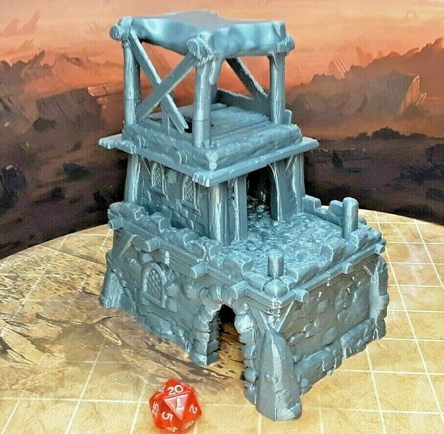 4 Piece 3 Floor Modular Desert Lookout Watchtower Scatter Terrain Scenery