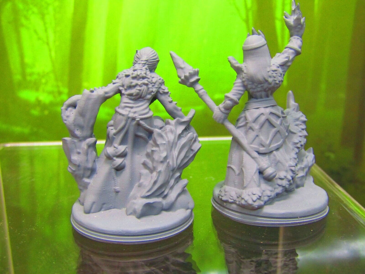 Pair of Witches Good Witch and Bad Witch Set Mini Miniature 3D Printed Model