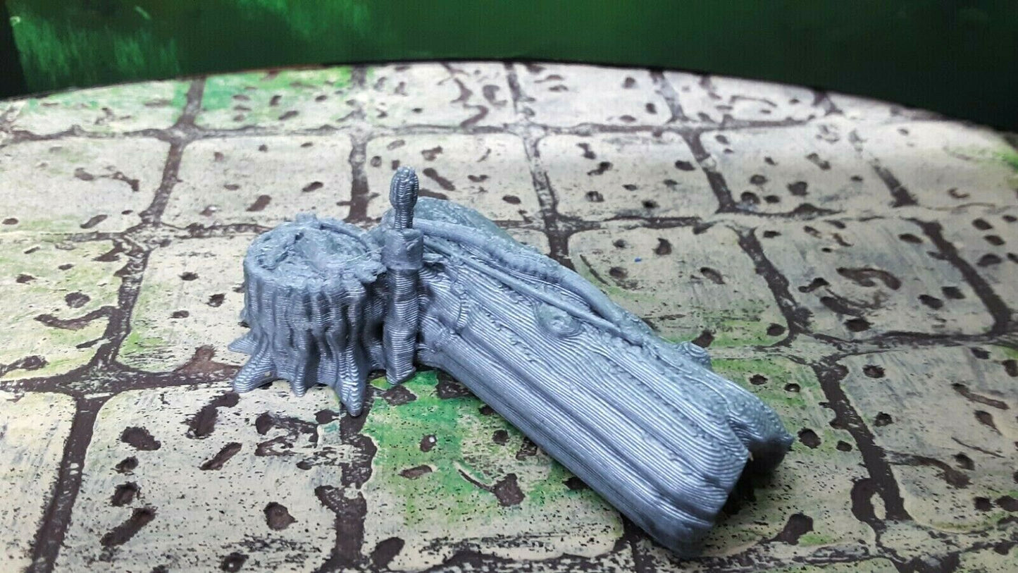 4 Piece Camp Set Cooking Fire, Hitch Post, Miniature Dungeons & Dragons 28mm