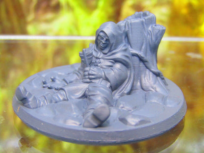 Dead Adventurer Traveler w/ Arrow in Gut Miniature Figure 3D Printed Model