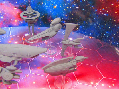 11pc The Sylwarin Military Space War Gaming Set w/ Flight Stands & Rods