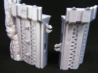 Small Fortress Walls Set Scatter Terrain Scenery 3D Printed Mini Miniature Model