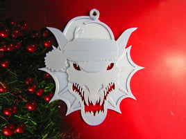 Roaring Dragon Head w/ Hat Christmas Tree Ornament Holiday Decoration Gift