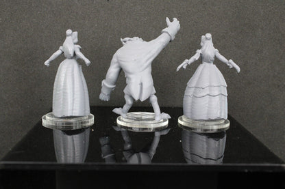 3pc Beauty & The Beast Mini Miniature RPG Tabletop Gaming Wargaming D&D