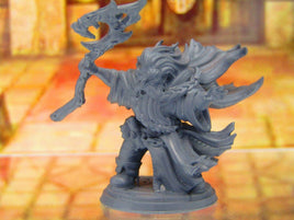 Hesur Stormbearer Wizard Sorcerer Magician w/ Staff Dwarf Mini Miniature 3D