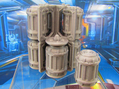 10pc Stackable Barrels and Rack Dock Cargo Set Scenery Scatter Terrain 3D Print