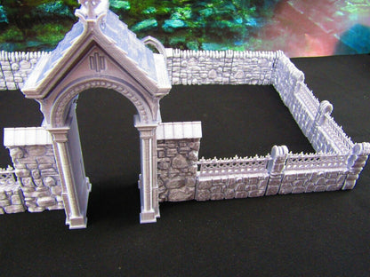 32pc Fence Set Graveyard / Cemetery Scatter Terrain Scenery Tabletop Gaming