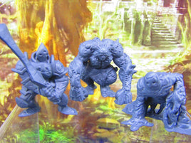 3pc Golem Set Clay, Flesh, Metal Mini Miniatures 3D Printed Resin Model