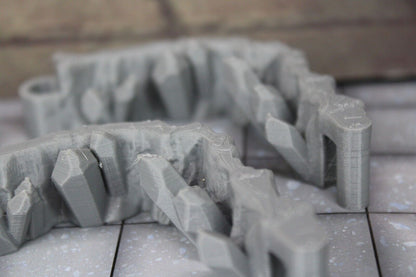 4pc Crystal Cavern Dungeonsticks Corner Curves Walls Map Tile Set Scenery D&D