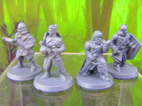 
              4pc Town Guards Set Mini Miniatures 3D Printed Resin Model Figure 28/32mm Scale
            