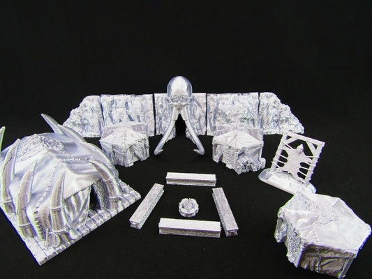 Barbarian Village Camp Set Scatter Terrain Scenery 3D Printed Mini Miniature