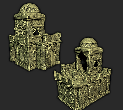 2 Floor Domed Roof Desert House Removable Floors Scatter Terrain Scenery