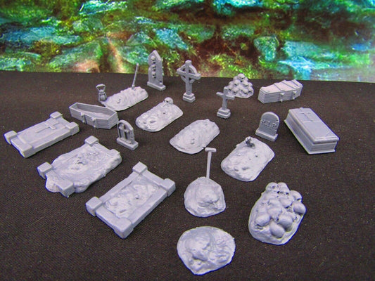 19pc Graverobber Cemetery Graveyard Scatter Set Scatter Terrain Scenery