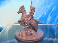 
              Sea Elf Rider on Sea Horse Mount Mini Miniature Figure 3D Printed Model 28/32mm
            