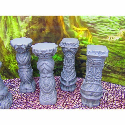 8pc Decorative Palace Pillar Support Columns Scenery Scatter Terrain Props