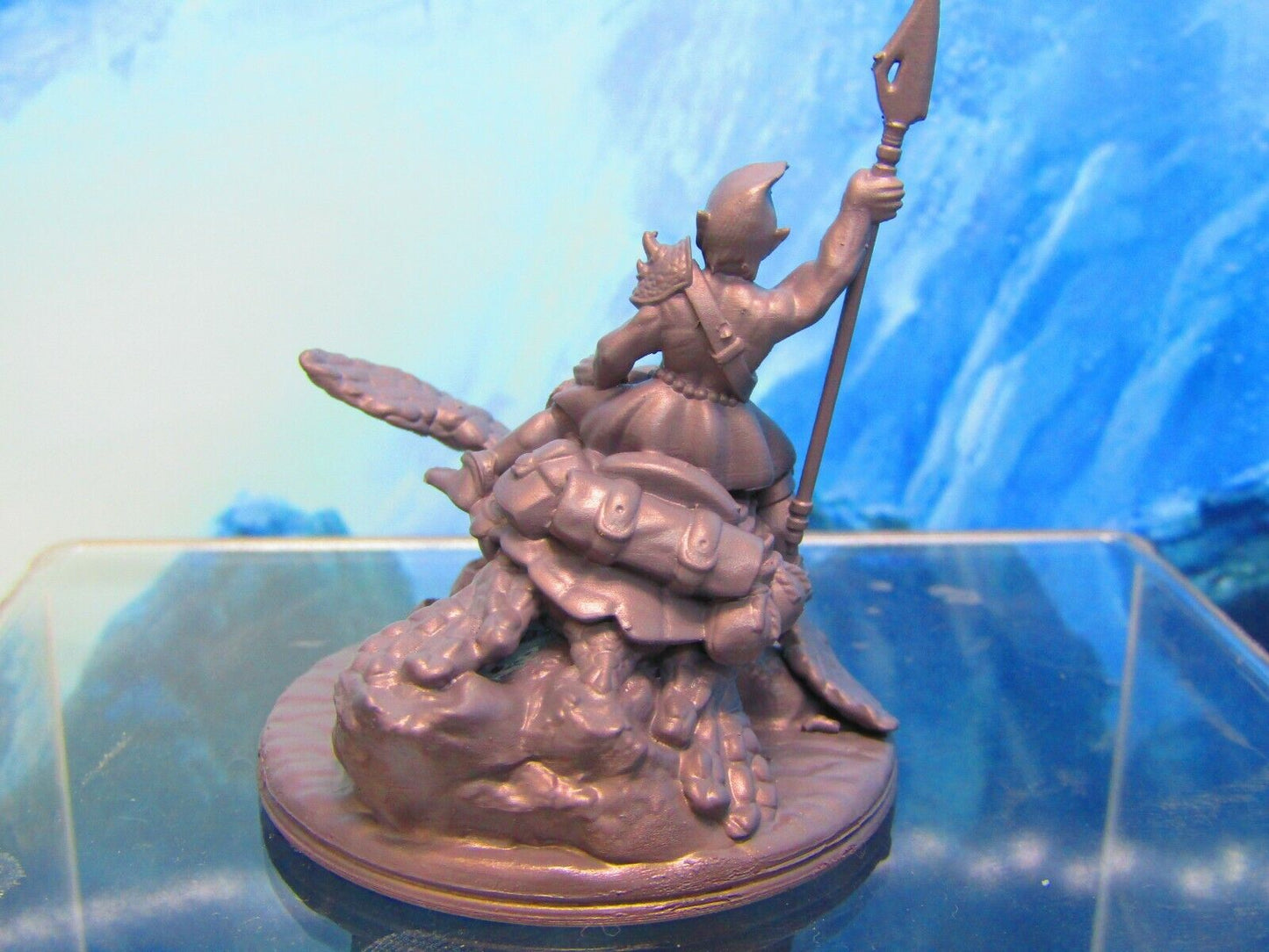 Sea Elf Rider on Turtle Mount Mini Miniature Figure 3D Printed Model 28/32mm