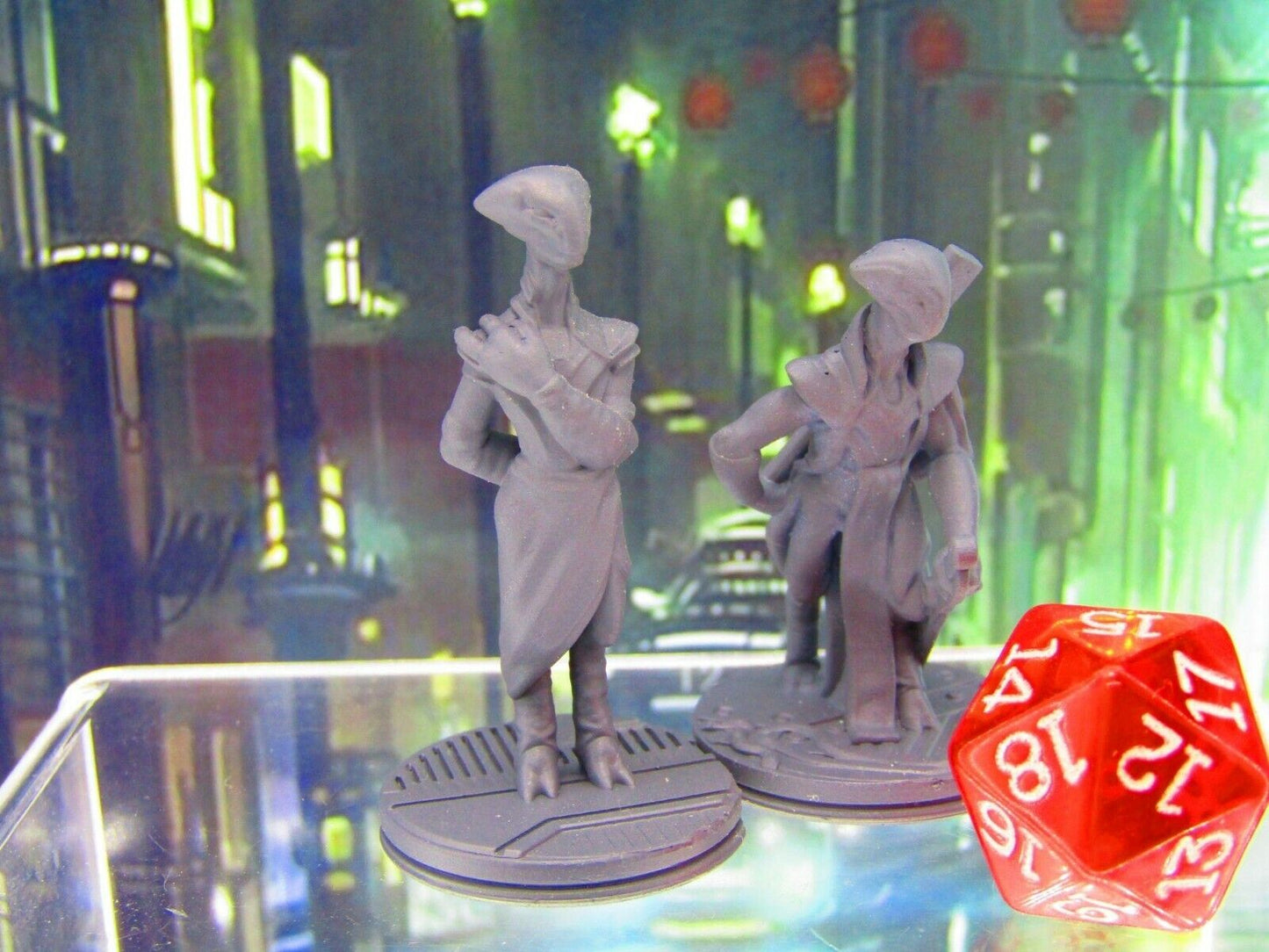 Alien Space Embassy Diplomat & Bodyguard Mini Miniature Figure 3D Printed Model