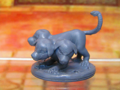 Baby Cerberus Puppy Dog Monster Companion Mini Miniatures 3D Printed Model