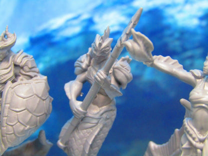 5pc Merfolk Mermaid Merman Set Mini Miniature Figure 3D Printed Model 28/32mm