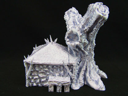 Tree Hut House Scatter Terrain Scenery 3D Printed Mini Miniature Model 28/32mm